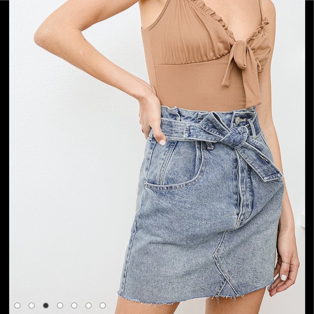 NWT Free People East of Eden Mini Denim Skirt - Picture 3 of 14